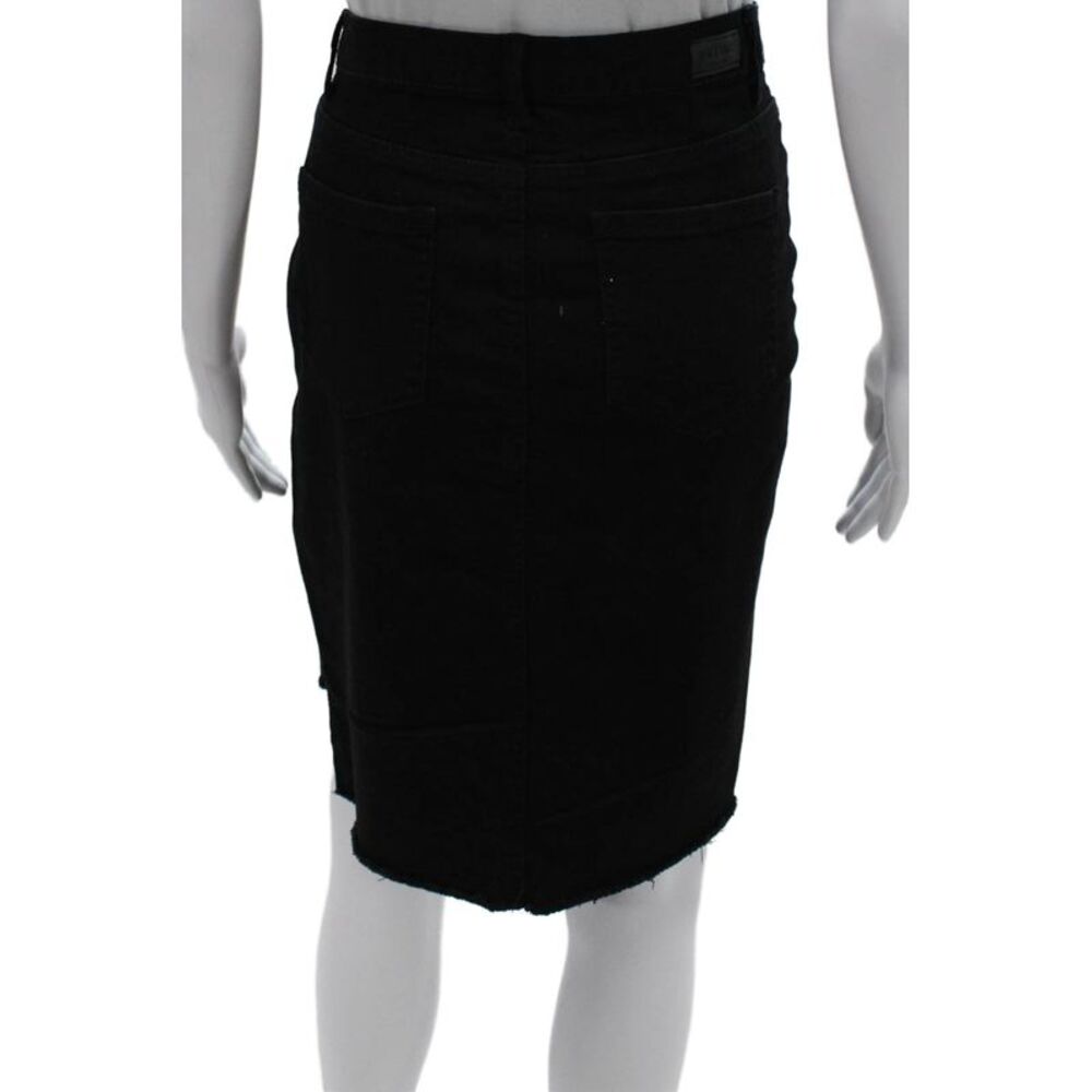 Black Label Womens Straight Pencil Skirt Black Button Cotton Blend Size L - Picture 3 of 7